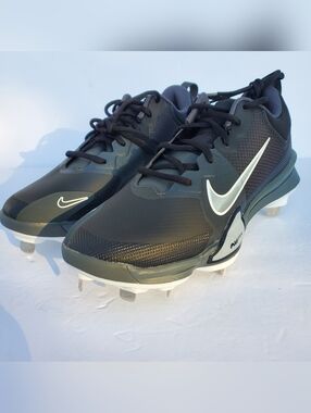Nike Force Zoom Trout 9 Pro Baseball Cleats Black Gray White Men's Size 9